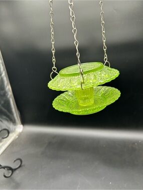 Green Glass Hanging decor with glow